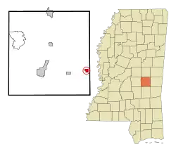 Location of Chunky, Mississippi