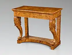 Console; 1825–1830; carpentry wood carving veneering; height: 86.6 cm, width: 104.2 cm; National Museum of Warsaw