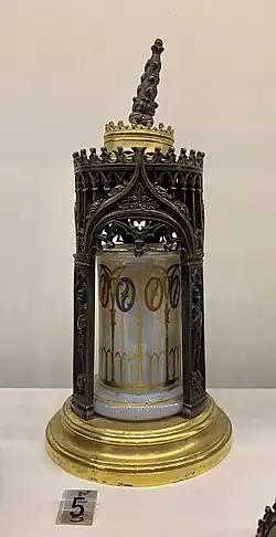 Night light, unknown French maker, c.1835-1850, patinated and gilt bronze, and opaline, Museum of Decorative Arts, Paris