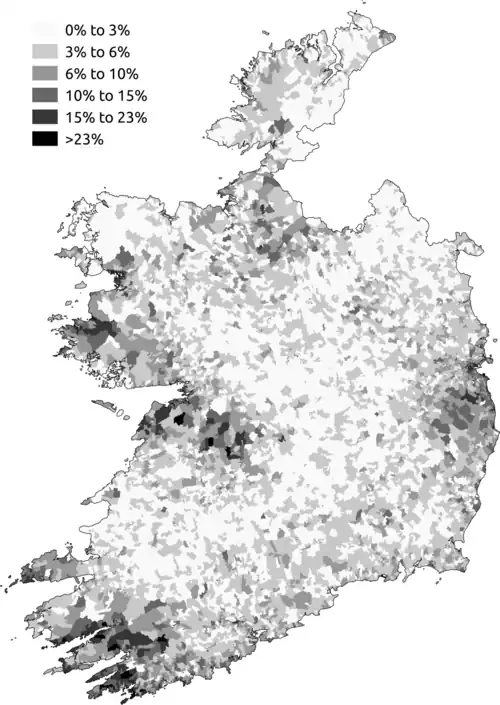The percentage of respondents who said they had no religion, 2011 census.