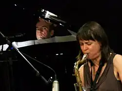 Noble with Ingrid Laubrock at Niederstetten, Germany in 2011