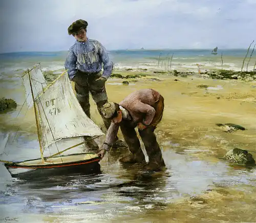 Boys Playing on the Beach (1881)