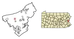 Location of Chapman in Northampton County, Pennsylvania (left) and of Northampton County in Pennsylvania (right)