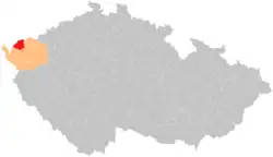 Location in the Karlovy Vary Region within the Czech Republic