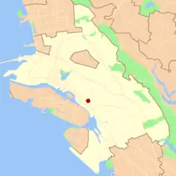Location of Fruitvale in Oakland