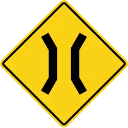 WA-24 Narrow structure ahead (usually a bridge)