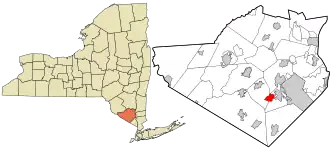 Location in Orange County and the state of New York