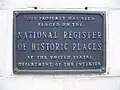 Actual National register plaque on church