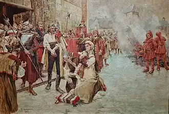 Image 24The execution of Matija Gubec, leader of the Croatian–Slovene Peasant Revolt, in 1573. (from History of Slovenia)