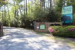 "Welcome to Oatland Island Wildlife Center of Savannah" sign at entrance
