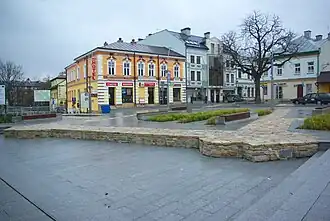 Outline of the walls of the church at St. Michael's Square after the 2013 revitalization