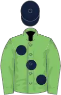 Light green, large dark blue spots and cap