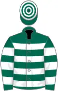 Dark green, white hoops