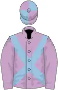 Lilac, light blue cross-belts, quartered cap