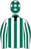 Dark Green and White stripes, Green cap, White spots