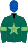 Dark green, light green star and armlets, royal blue cap