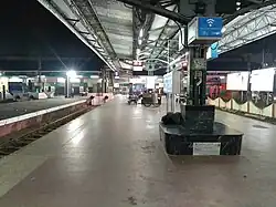 Platform of Puri railway station in Night
