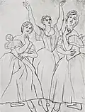 Pablo Picasso, c.1919, Ballerinas (Three Dancers), work on paper (slightly cropped), dimensions and whereabouts unknown