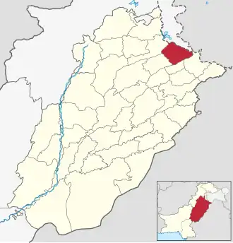 Map of Gujrat District in Punjab