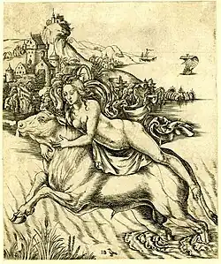 Rape of Europa, engraving