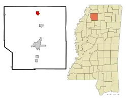 Location of Como, Mississippi
