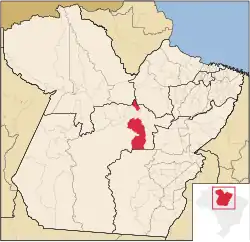 Location of the municipality within the state of Pará