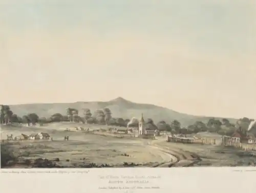 Part of North Terrace, South Adelaide, South Australia, lithograph, 1839