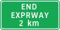 Expressway ends after 2 km