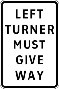 Left turner must give way