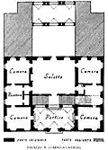 Plan of the Palace in 1938, with new and original parts as described by Mario Labò