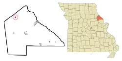 Location of Frankford, Missouri