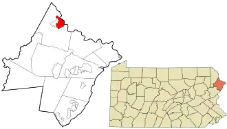 Location in Pike County and the state of Pennsylvania.