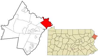 Location in Pike County and the state of Pennsylvania.