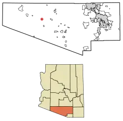 Location of Wahak Hotrontk in Pima County, Arizona.