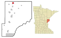 Location of the city of Sturgeon Lake within Pine County, Minnesota