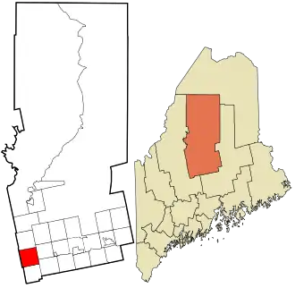 Location in Piscataquis County and the state of Maine.