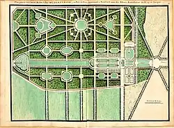 General plan of the château, gardens et park of the Château de Cherperine