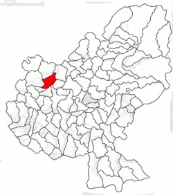 Location in Mureș County