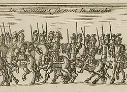 Papal cuirassiers with body armour and helmets, 1721