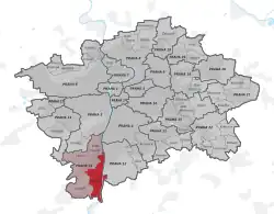 Location of Prague-Zbraslav in Prague