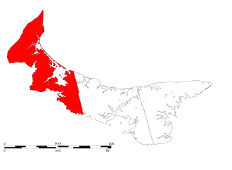 Location of Prince County in Prince Edward Island.