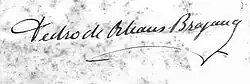 Prince Pedro de Alcântara's signature