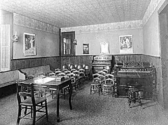 Sunday school room in the basement of the old church