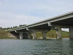 The Quesnell Bridge, built in 1968, carries Highway 2 over the North Saskatchewan River in central Edmonton