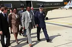 Image 70Quett Masire visiting the United States in 1984 (from History of Botswana)