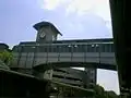 Pedestrian bridge at the Ramsey Route 17 station that is used to cross the railroad tracks