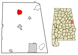 Location of Morrison Crossroads in Randolph County, Alabama.