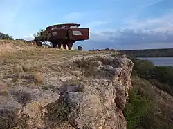 Robert Bruno's steel house, standing on the rim of Yellow House Canyon