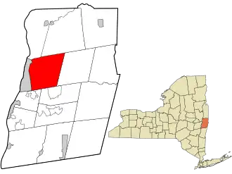 Location in Rensselaer County and the state of New York.