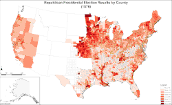 Map of Republican presidential election results by county
